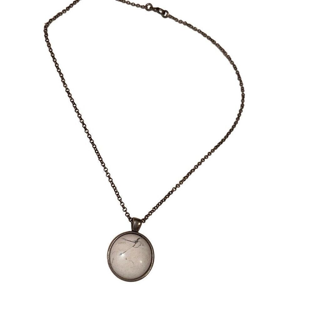 Handmade necklace with marble like stone